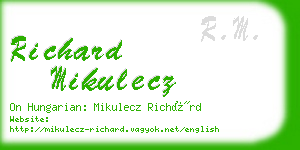 richard mikulecz business card